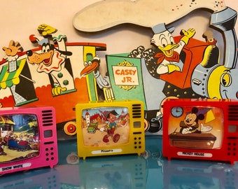 Vintage Disney Souvenir Viewers/snow White Tv Viewer/mickey Mouse