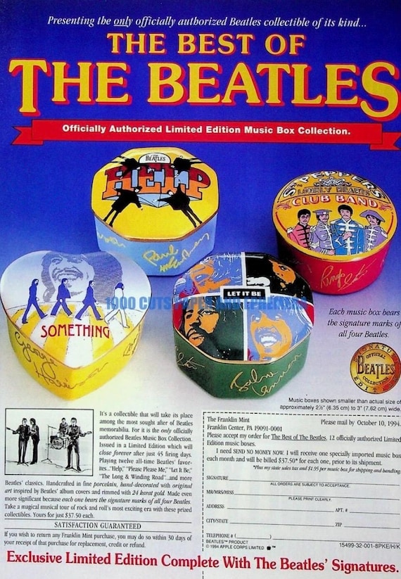 Vintage Beatles Music Box/the Beatles Trinket Box/franklin Mint