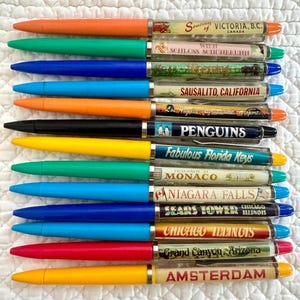 Stylo flottant Danemark vintage Amsterdam/stylo flottant Monaco/stylo souvenir Chicago/stylo flottant Arizona/stylo flottant Californie/stylo flottant Grand Canyon