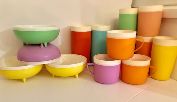 Vintage Therm-o-ware Bolero-Schüsseln/Vintage Therm-o-ware Becher/Vintage Therm-o-ware Tassen/Mid-Century-Küche/Mad Men/Vintage-Küche/