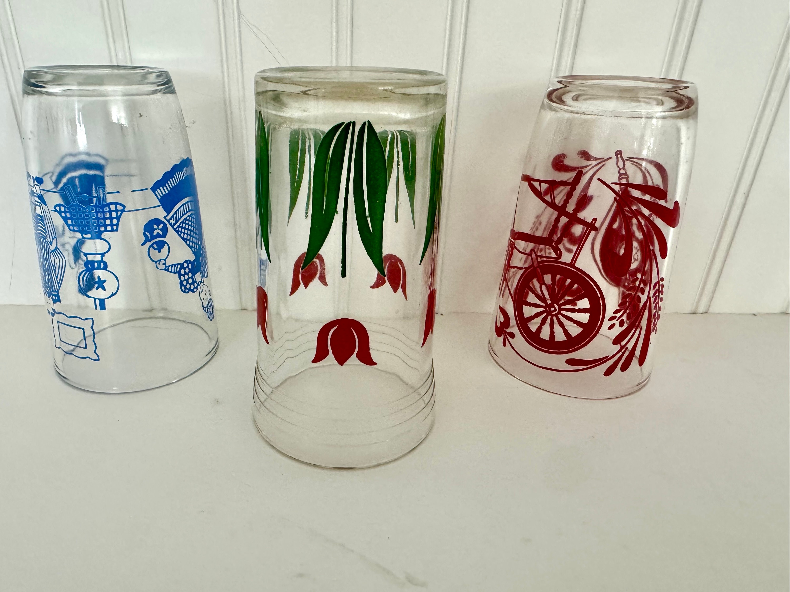Vintage 6pc Juice Glass Set /mid Century Swanky Swig Juice Glass