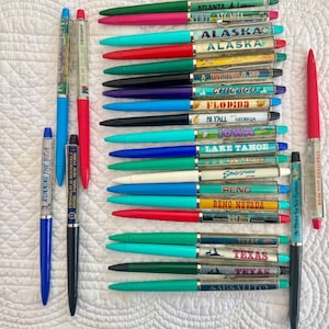 Vintage Denmark Floaty pen Texas/floaty pen Lake Tahoe/Las Vegas souvenir pen/Arizona floaty pen/Chicago floaty pen/