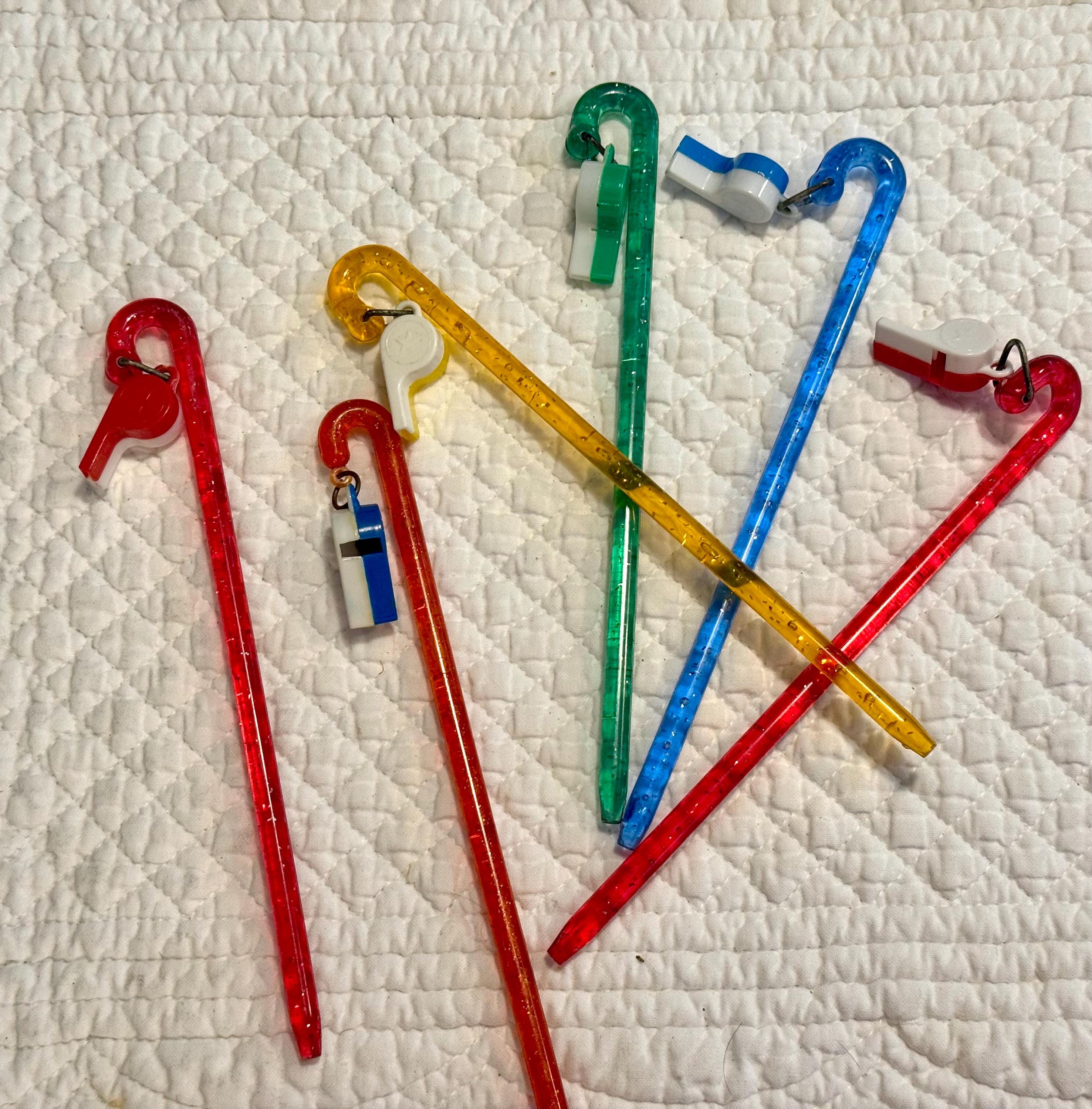 Vintage Whistle Swizzle Stick Set/ 6 Pc Whistle for Your Drink