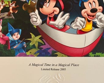 ヴィンテージ ディズニー リトグラフ/ディズニー「魔法の場所で魔法の