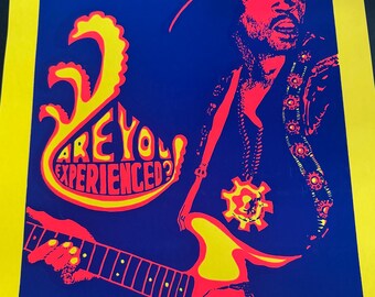 Vintage Jimi Hendrix Silkcreen Print/1971 Jimi Hendrix Print