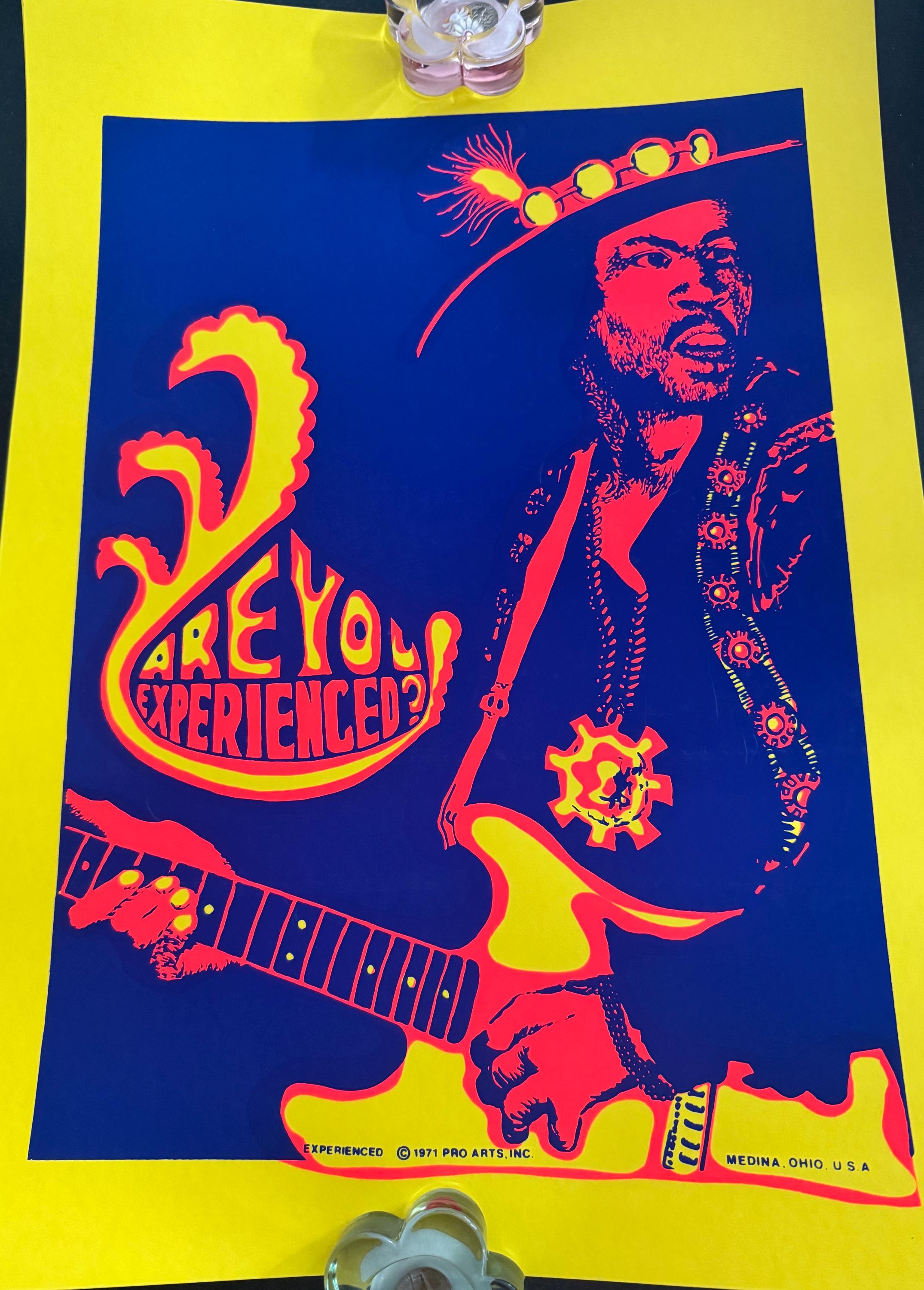 Vintage Jimi Hendrix Silkcreen Print/1971 Jimi Hendrix Print