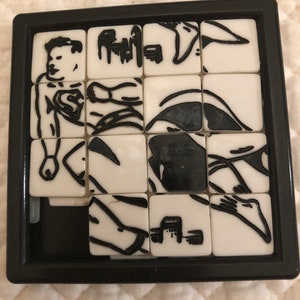 Vintage Roalex Superman tile slide puzzle/Superman tile slide puzzle/Roalex tile slide puzzle/Superman sliding square Tile game/Superman image 5