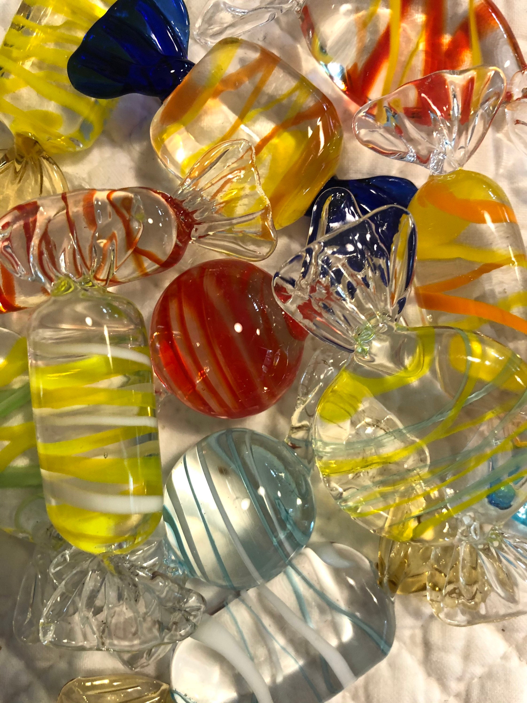 Collectibles Vintage Murano HandBlown Colorful Wrapped CandyGlass