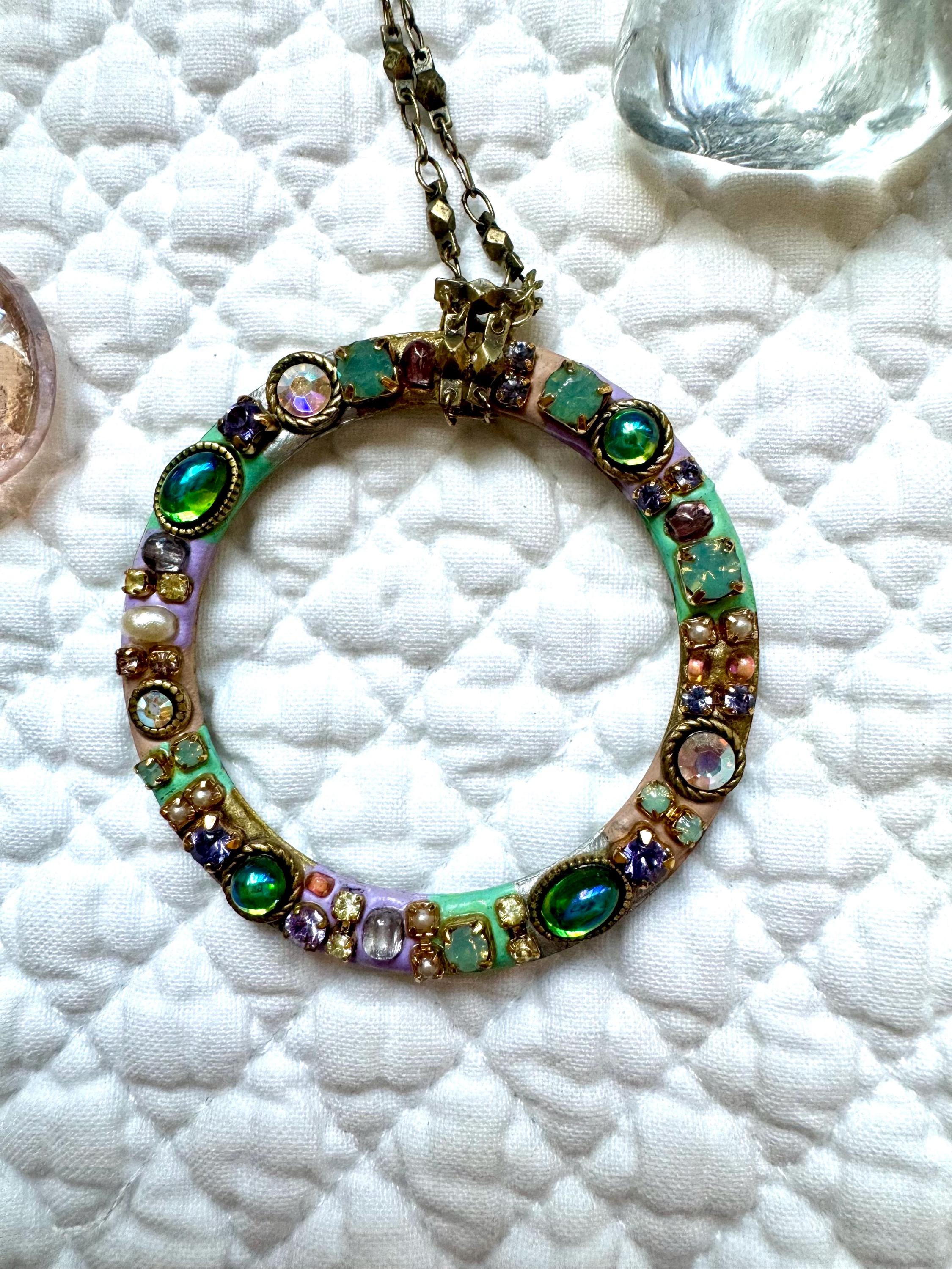 Collier Floral En Cristal Multicolore Michal Negrin - Occasion, Design Bohème