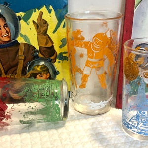 Gobelet en verre spatial de l&#39;ère atomique/verre d&#39;astronaute du milieu du siècle/verre de gelée spatiale/verre de fusée vintage/verre d&#39;espace de l&#39;ère Apollo
