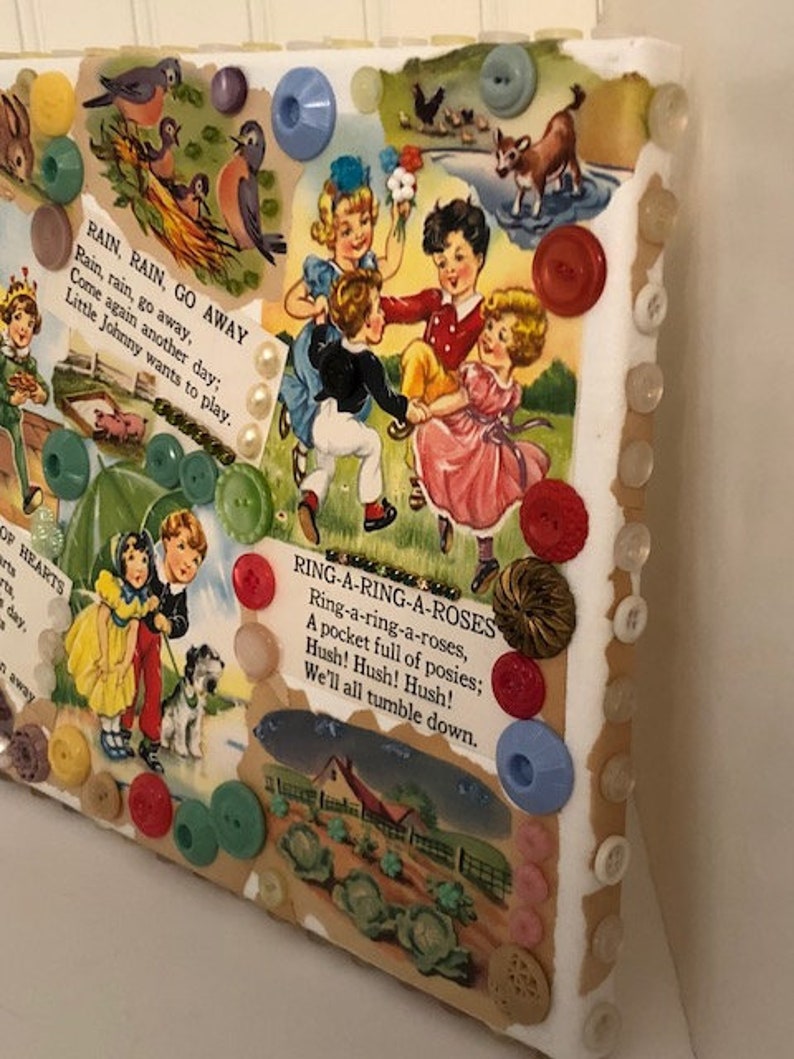 Vintage Nursery Rhymes/mixed Media Nursery Art |nursery Art | Vintage ...