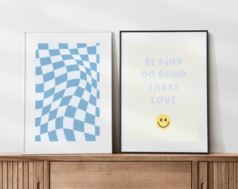 blue bundle | be kind & artsy design art print | retro art | digital download