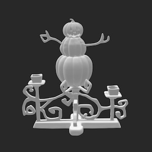 Candelabro de abóbora boneco de neve de feriado de mansão mal-assombrada