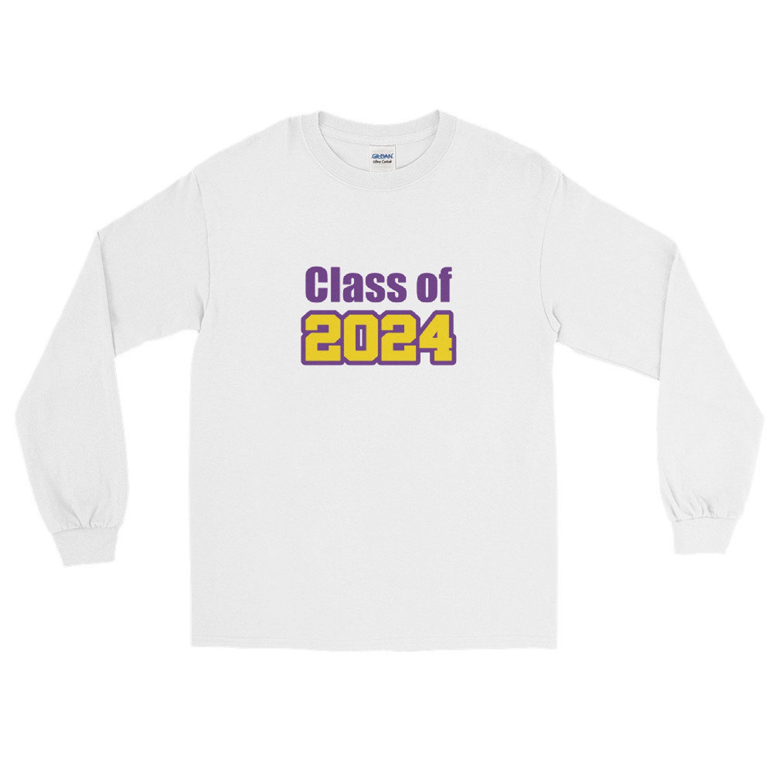 Class of 2024 purple gold Long Sleeve Shirt Etsy