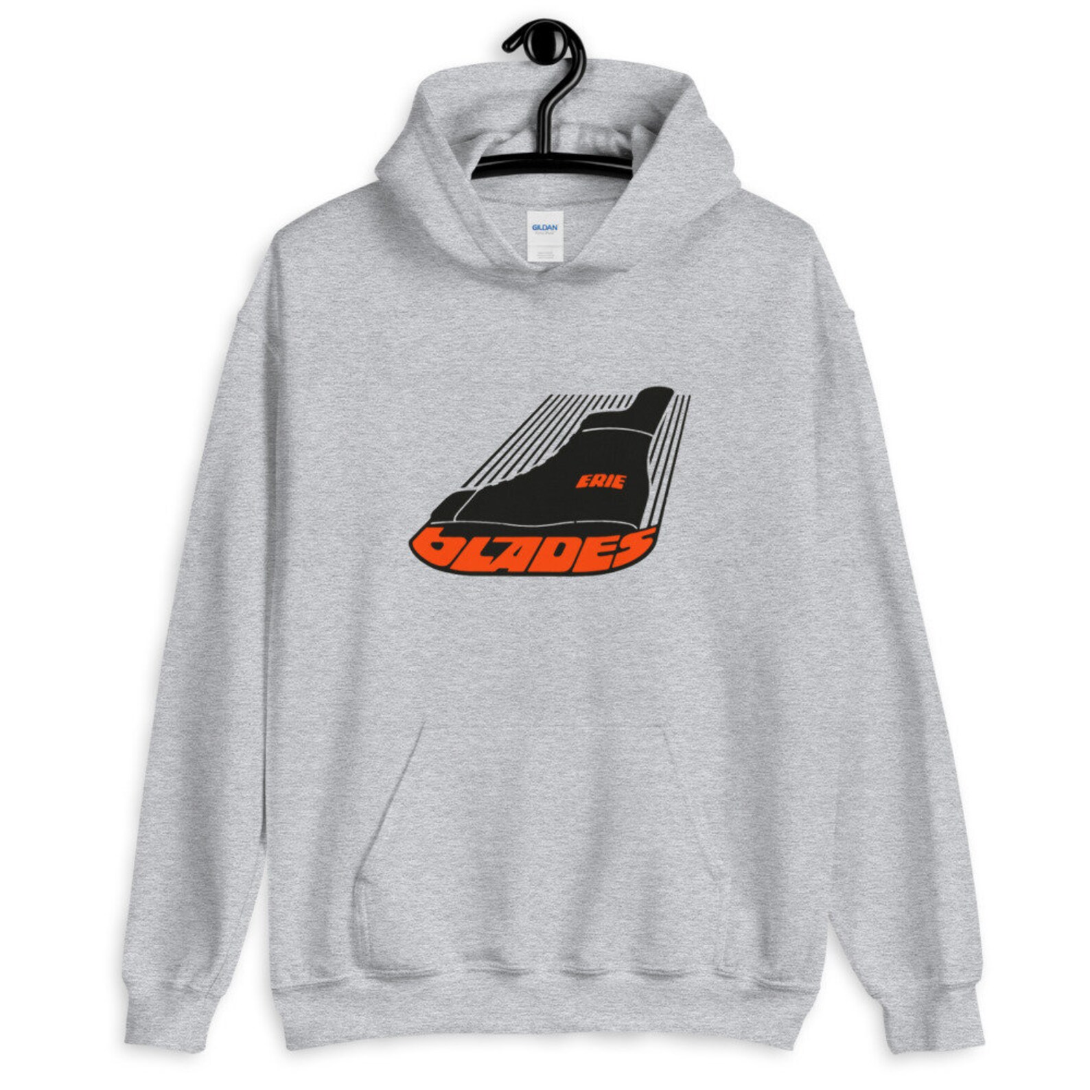 Erie Blades Vintage Hockey Logo Unisex Hoodie Hooded Etsy