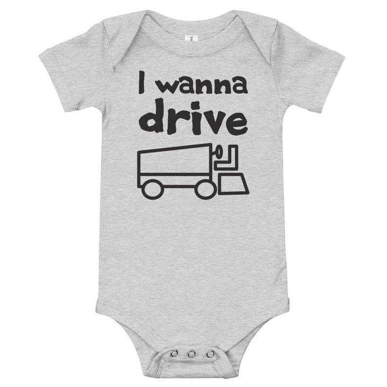 I Wanna Drive Zamboni Short Sleeve Baby Bodysuit T-Shirt