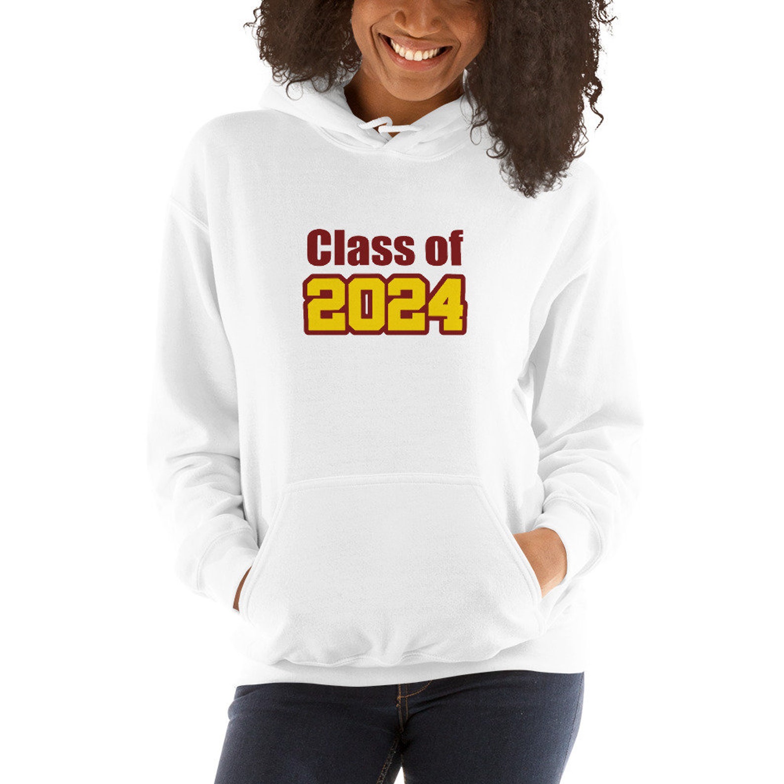 Class of 2024 maroon gold Unisex Hoodie Hooded Sweatshirt Etsy