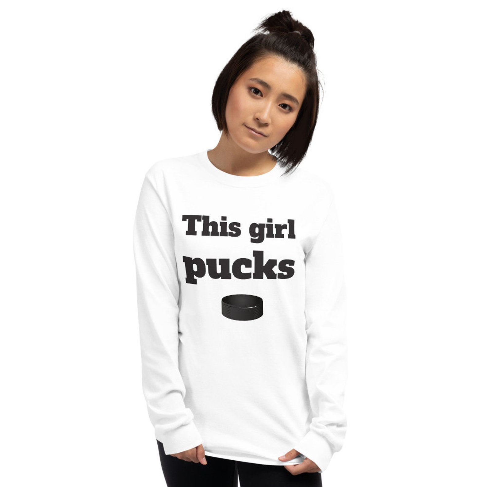 This Girl Pucks Hockey Long Sleeve Shirt Etsy