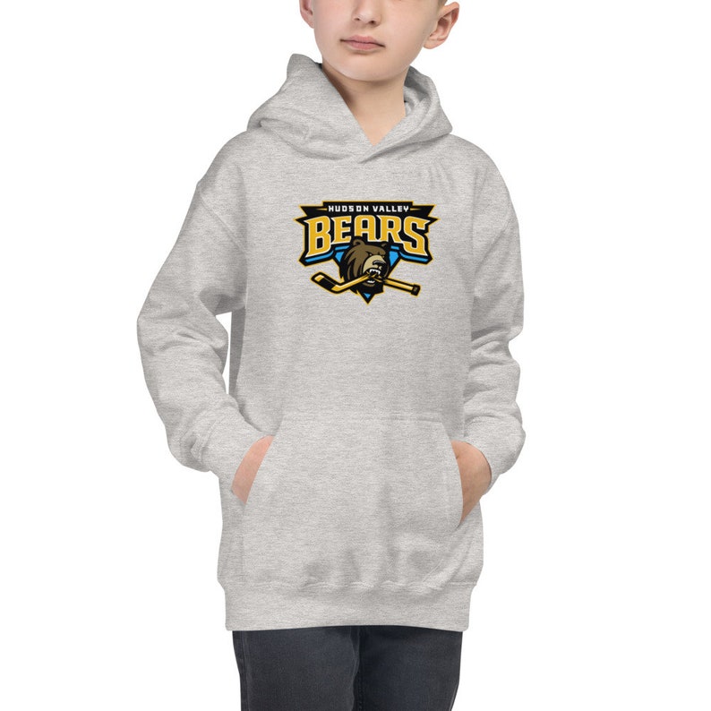 Hudson Valley Bears Vintage Hockey Logo Kids Hoodie Hooded Sweatshirt