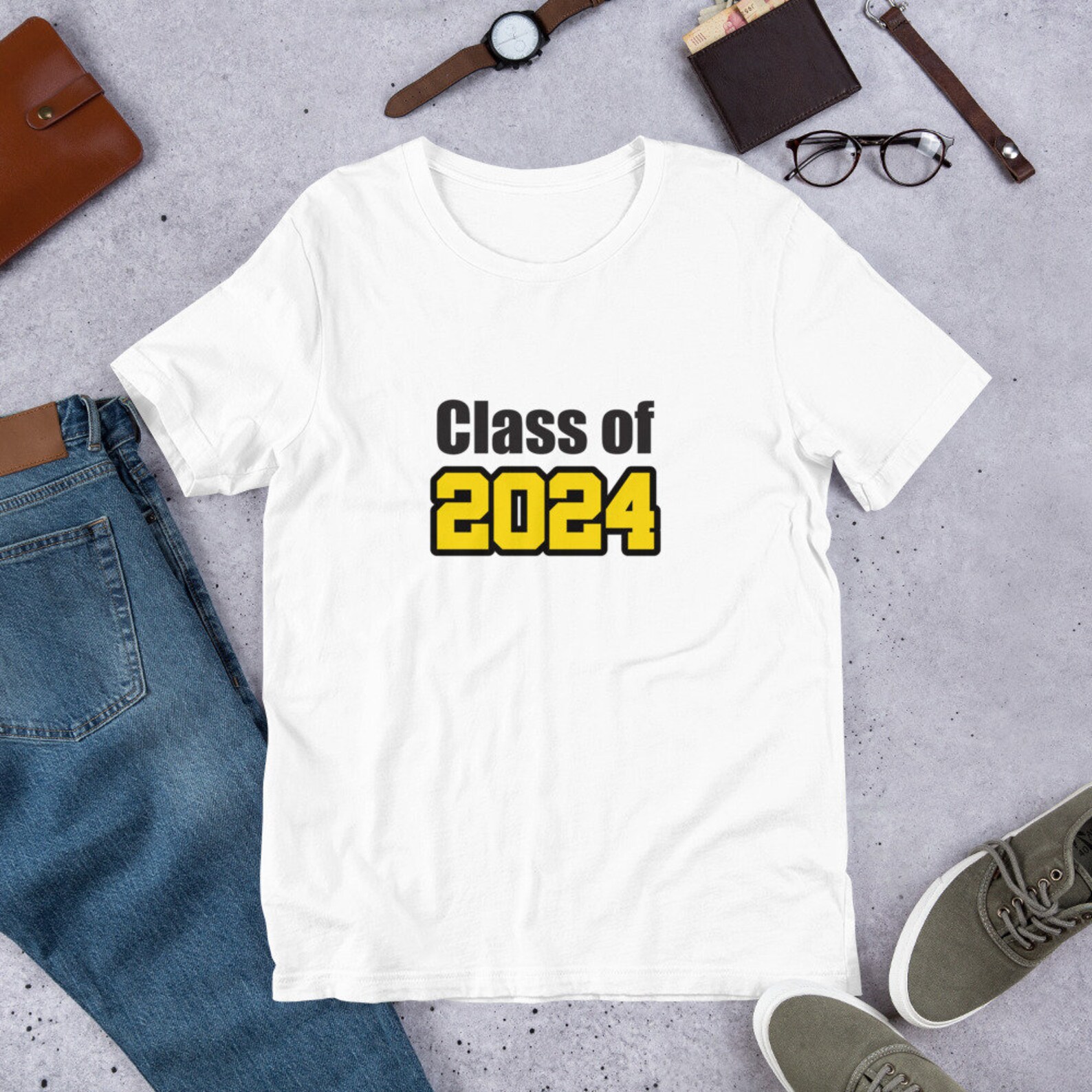 Class of 2024 black gold ShortSleeve Unisex TShirt Etsy