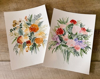 Custom Watercolor Floral Bouquet | Floral Arrangement | Floral Watercolor Art | Wedding Bouquet Painting | Bridal Bouquet | Anniversary