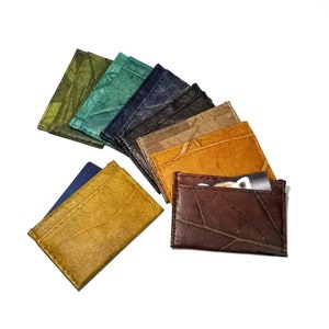 Billetera fina con forma de hoja, billetera fina, billetera para tarjetas, tarjeteros, regalo vegano, billetera vegana