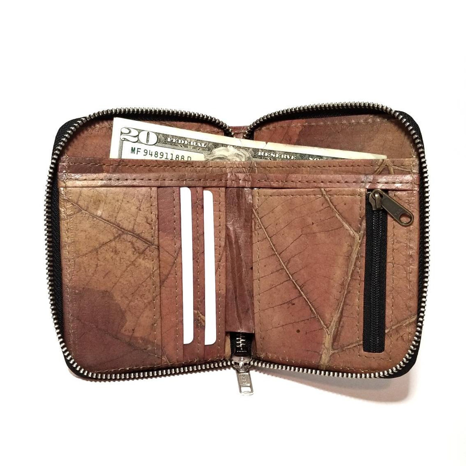 Real Leaf wallet Leaf leather women's wallet women's Etsy