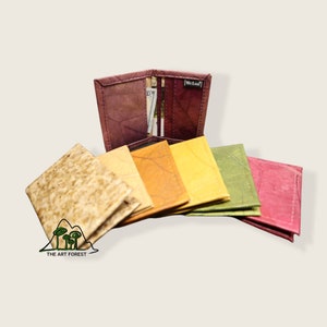 Cartera de tarjeta delgada hoja, cartera delgada, cartera de tarjetas, titulares de tarjetas, cartera vegana, regalo vegano