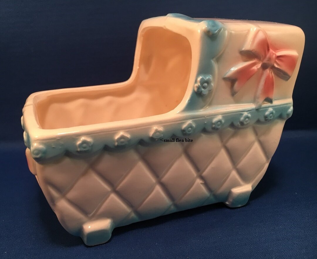 Vintage BABY CRADLE PLANTER Nancy Pew Giftwares Japan Ceramic Etsy