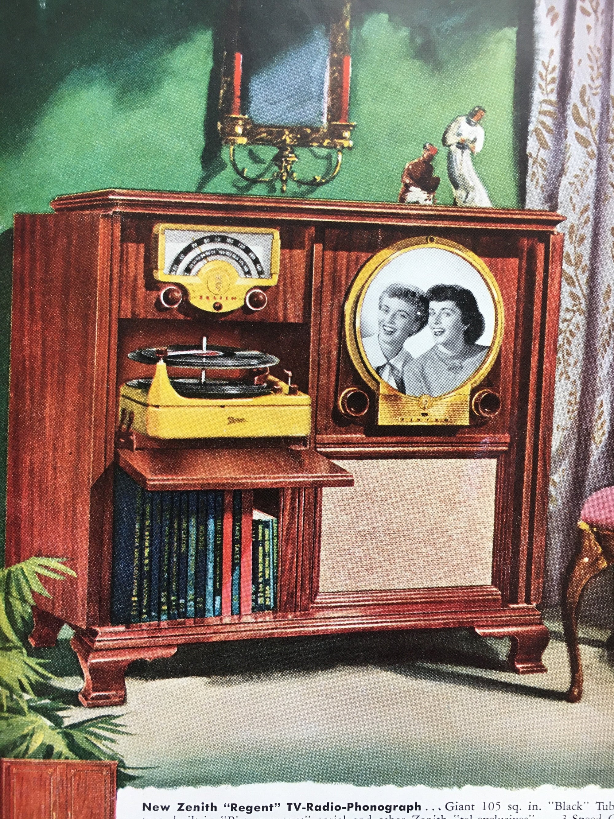 1949 Zenith Radio and TV Ads: Mid-century Magazine Print