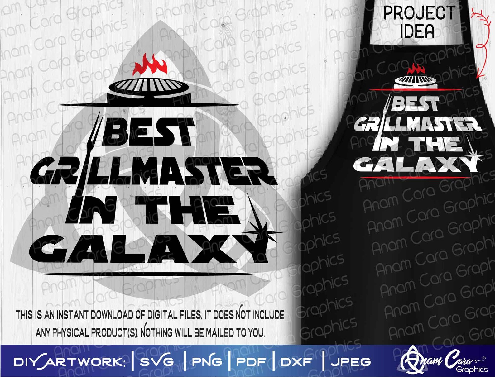 Best Grillmaster in the Galaxy Cutorprint DIY Art Funny BBQ Etsy