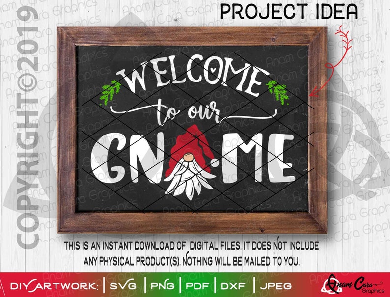 Download Welcome to our Gnome 04 SVG Cut or Print DIYArt Cute Gnome ...