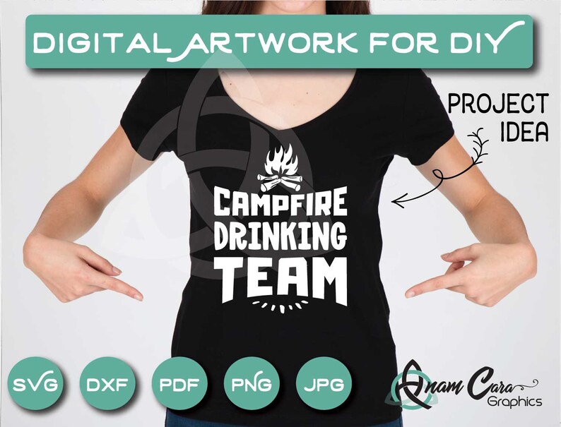 Download Campfire Drinking Team SVG Cut or Print DIY Art Camper RV ...
