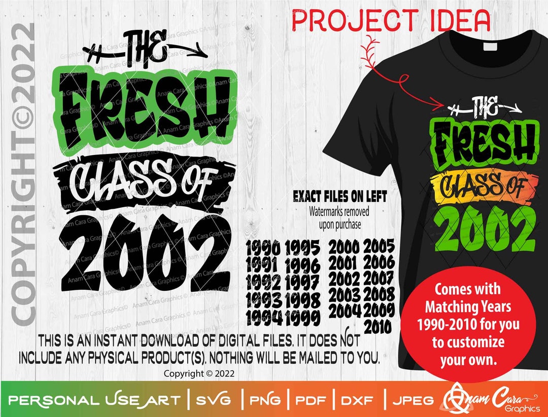 Fresh Class of | Digital Design SVG Cut or Print| Class Reunion 10 15 ...