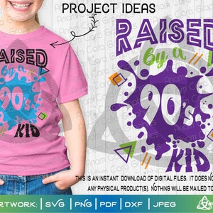 Aufgezogen von einem 90er Jahre Kind | Schneiden oder Drucken DIYArt I love 90er Jahre Old School Rap Hood Hip Hop Throwback Eisen auf Becher Shirt Tumbler Kind Geschlecht Neutral