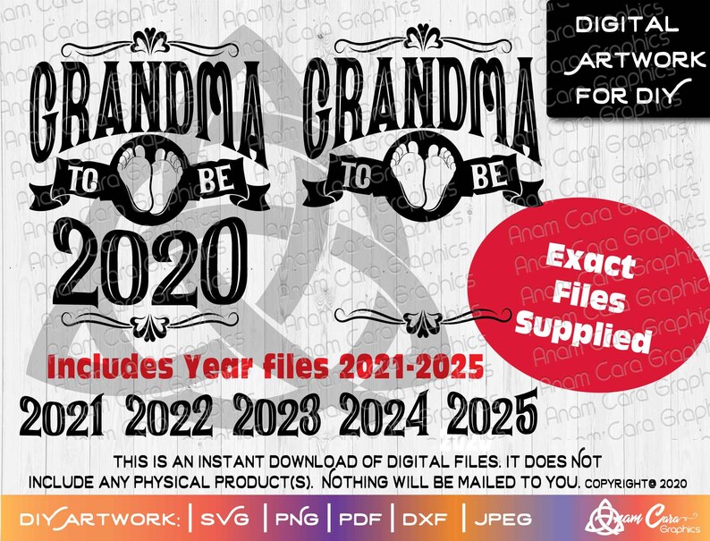 Grandma To Be 20202025 SVG Cut or Print DIYArt Pregnancy Etsy