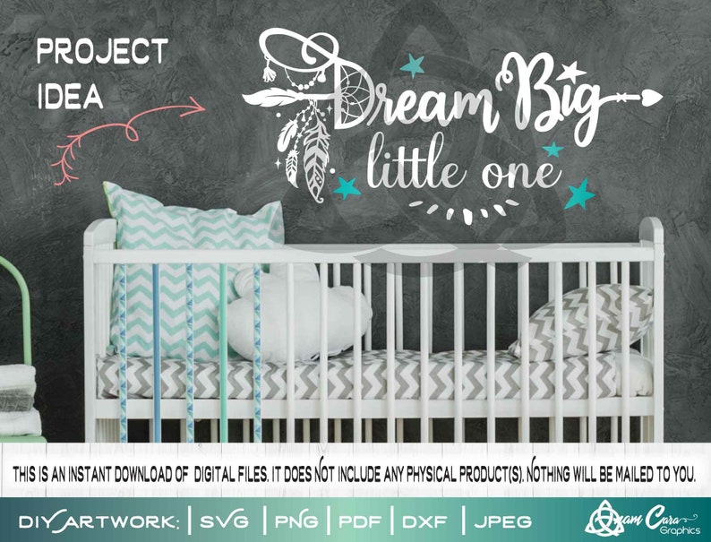 Download Dream Big Little One SVG Cut or Print DIYArt Dream Catcher ...