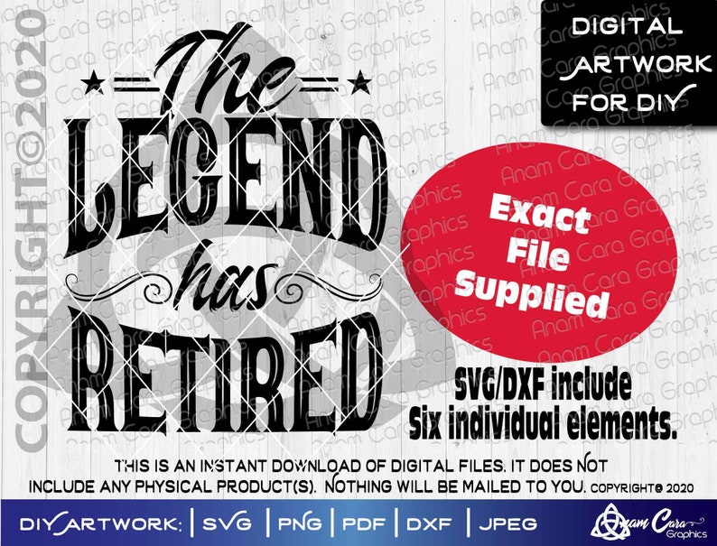 Download The Legend has Retired SVG Cut or Print DIY Art Funny | Etsy