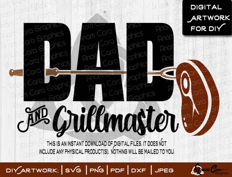 Download Dad and Grillmaster SVG Cut or Print DIY Art Fun BBQ Grill ...