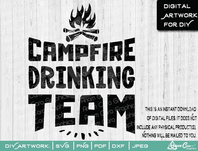 Download Campfire Drinking Team SVG Cut or Print DIY Art Camper RV ...