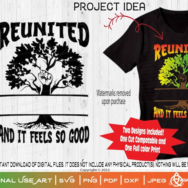 Reunited Family Reunion Open Split | SVG Cut or Print Family Reunion Template for YOU to Personalize Customize Tree fist power History