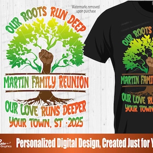 Individuell personalisiertes digitales Design für Sie gemacht - Our Roots Run Deep, Our love Runs Deeper | Personalisierbar Anfertigen Baumfaustkraft Definiert