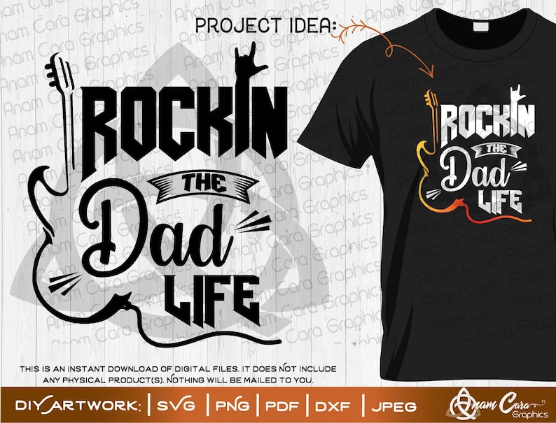 Download Rockin the Dad Life SVG Cut or Print DIY Art Awesome Cool | Etsy
