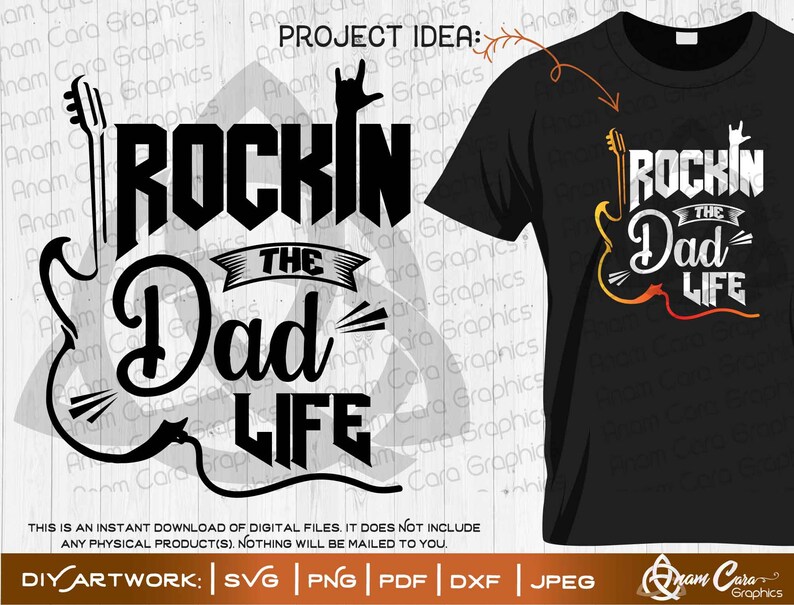 Download Rockin the Dad Life SVG Cut or Print DIY Art Awesome Cool | Etsy