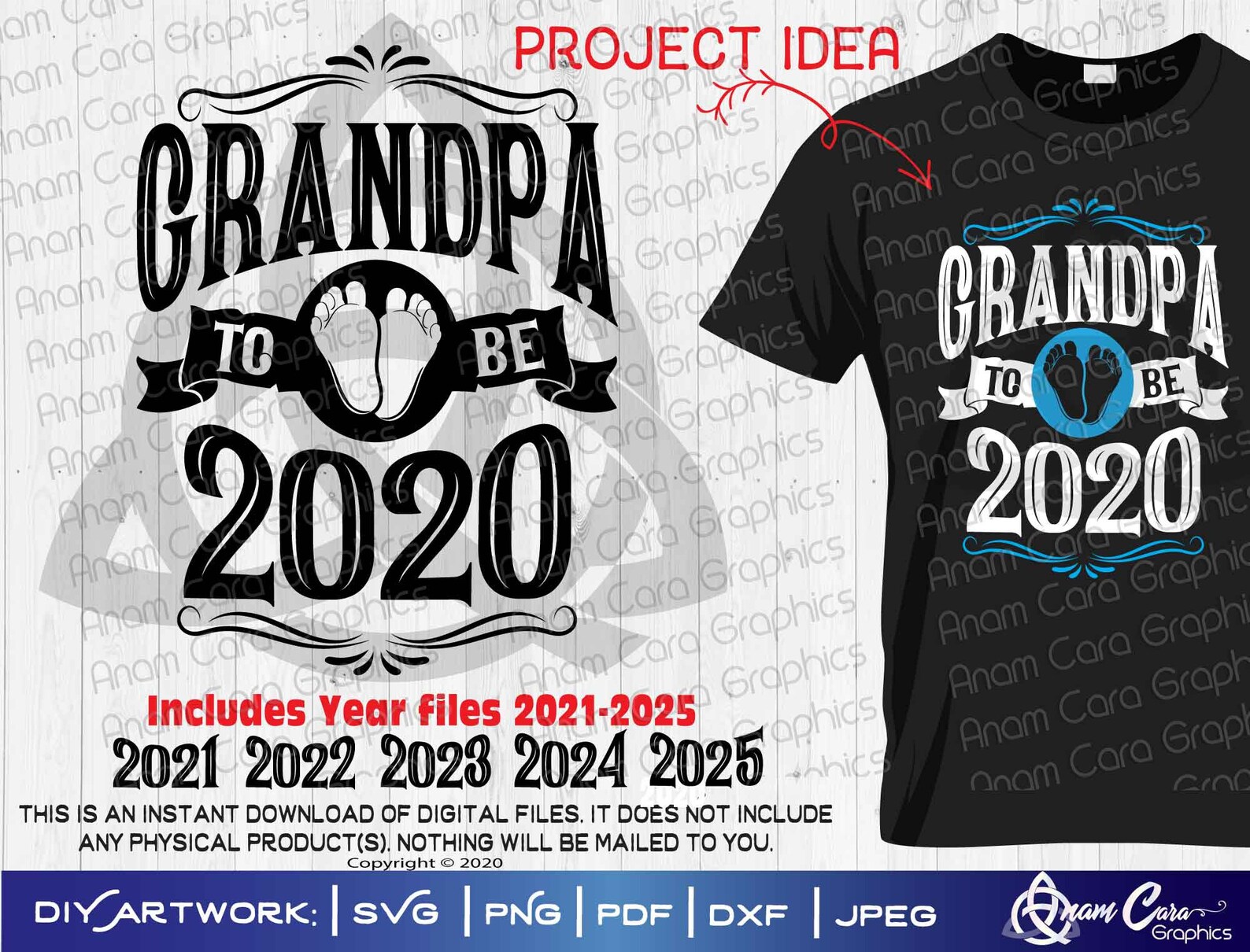 Grandpa To Be 20202025 SVG Cut or Print DIYArt Pregnancy Etsy