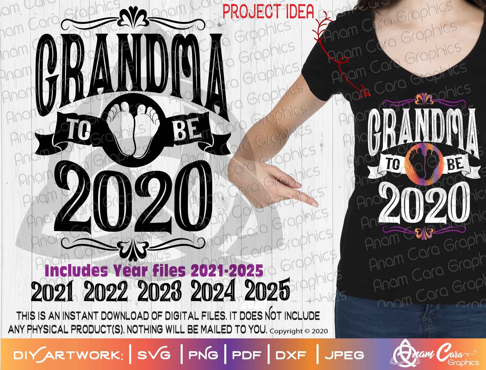 Grandma To Be 20202025 SVG Cut or Print DIYArt Pregnancy Etsy