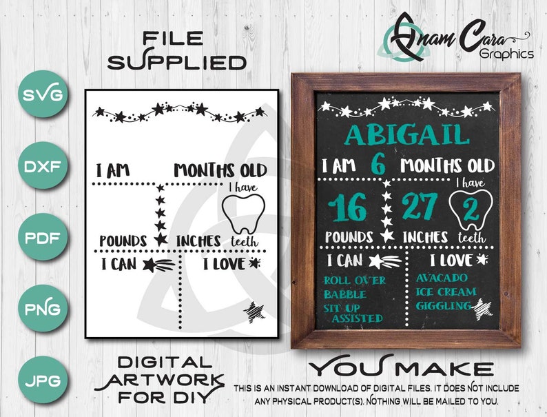 Download Baby Milestone DIY Artwork SVG Cut or print Gender Neutral ...