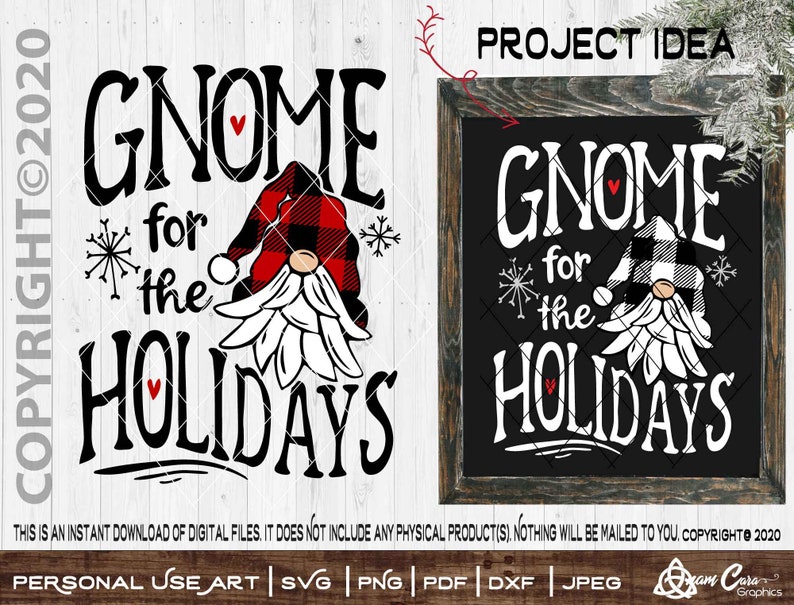 Download Gnome for the Holidays SVG Cut or Print DIYArt Hand Drawn ...
