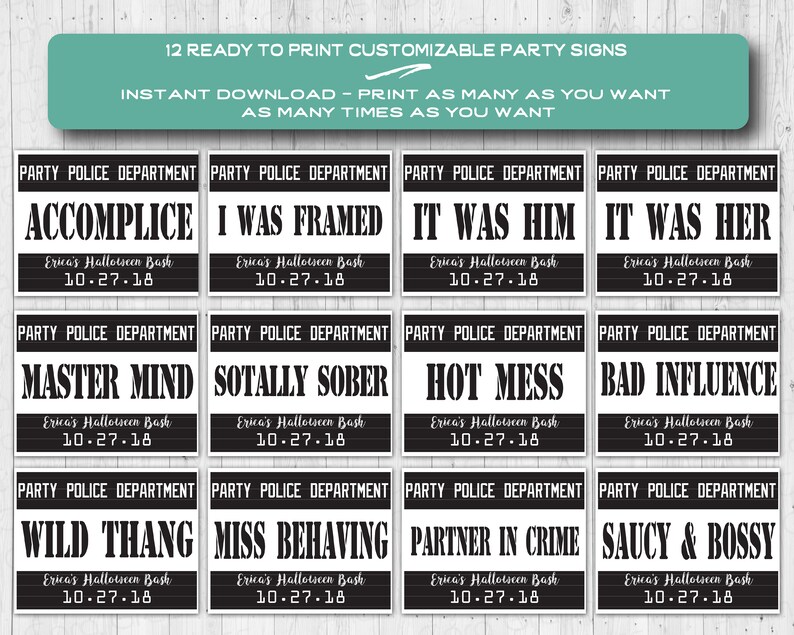 Printable Jail Sign Template