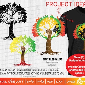 Fist and Tree - Roots Run Deep Artwork | SVG Cut or Print Family Reunion Tree fist power Black History Juneteenth Defined by Deep Roots